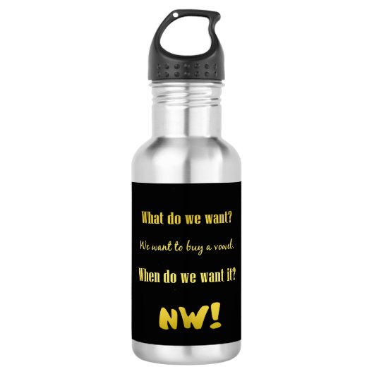 Grappig Koop een klinker — Nu! Waterfles (Voorkant)