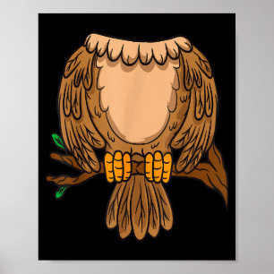 Grappig Koploze Uil Halloween Nacht Vogel Kostuum Poster