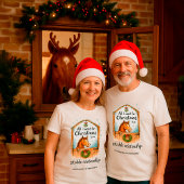 Grappig Koppel Paard Kerst T-Shirt – Aangepaste Na
