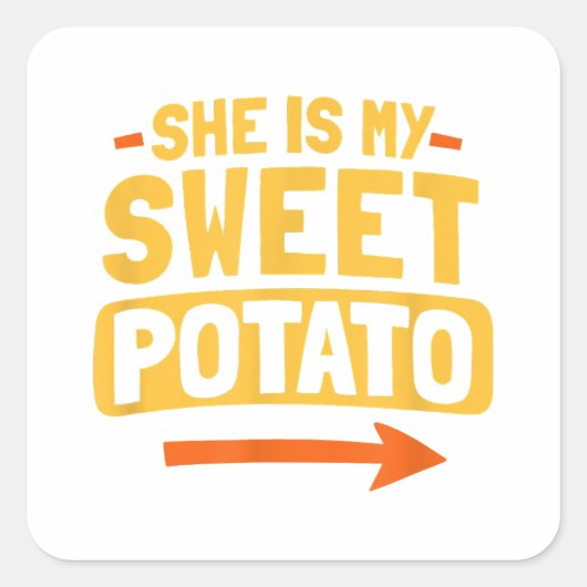 Grappig koppels die overeenkomen met mijn zoete aa vierkante sticker (Voorkant)