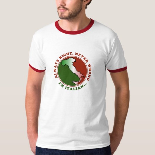 Grappig Koppige Italiaanse Heren T-Shirt (Voorkant)