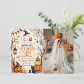 Grappig Kostuum Halloween Feest Kaart (Staand voorkant)