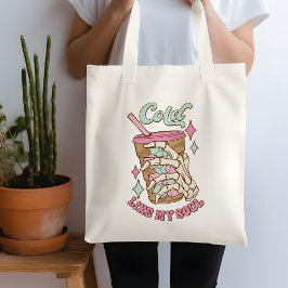 Grappig koud zoals mijn ziel koffie citaat Canvas Tote Bag