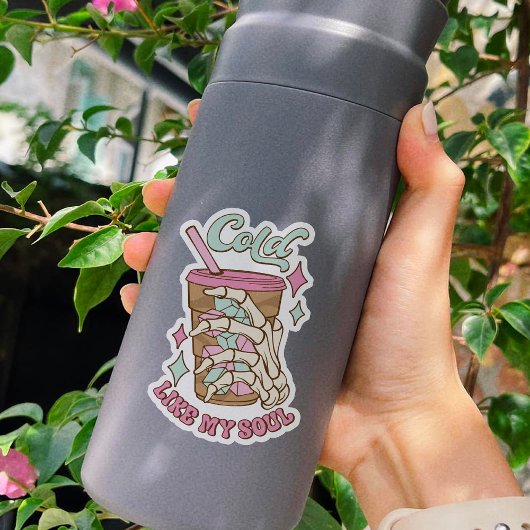 Grappig koud zoals mijn ziel koffie citaat vinyl S Sticker