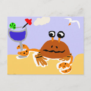 Grappig krab bij de Beach Art Briefkaart
