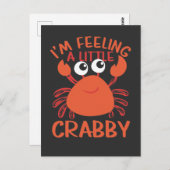 Grappig krab - Ik voel me een kleine krabby Briefkaart (Voorkant / Achterkant)