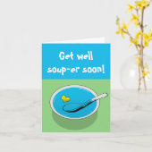 Grappig krijgen goed kaart "Get well soep-er binne (Gele Bloem)