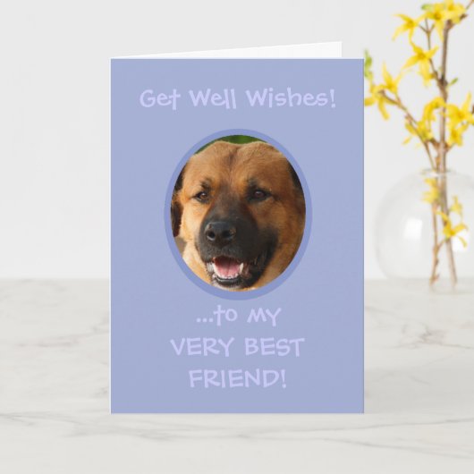 Grappig krijgen goed van hond aangepaste fotokaart kaart (Gele Bloem)