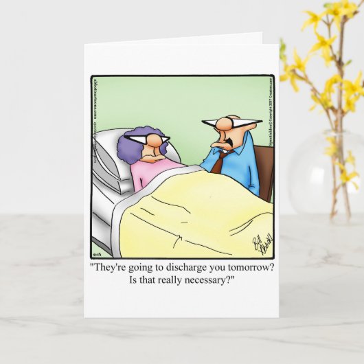 Grappig krijgen goed vrouw Wenskaart Kaart (Gele Bloem)