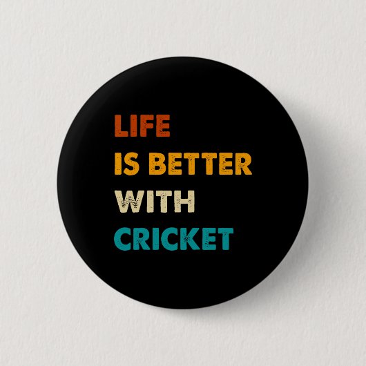 Grappig Krikket Leven Is Beter Met Krikket  Ronde Button 5,7 Cm (Voorkant)
