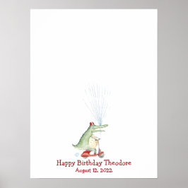 Grappig Krokodil Duimafdruk Gastboek Poster