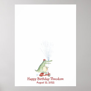 Grappig Krokodil Duimafdruk Gastboek Poster