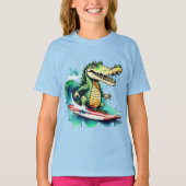 Grappig krokodil surfen T-Shirt (Voorkant)