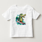 Grappig krokodil surfen T-Shirt (Voorkant)