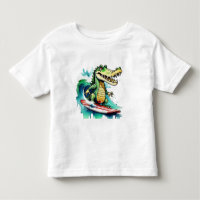 Grappig krokodil surfen T-Shirt