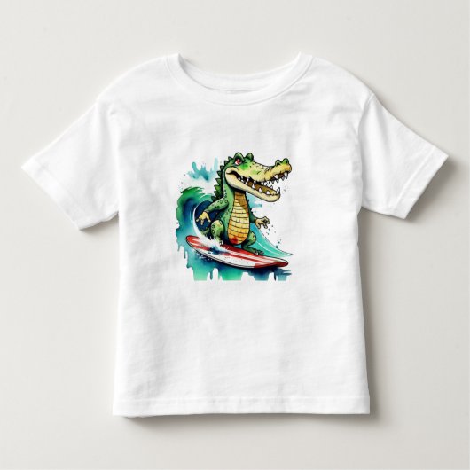 Grappig krokodil surfen T-Shirt (Voorkant)