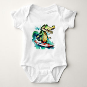 Grappig krokodil surfen T-Shirt