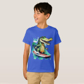 Grappig krokodil surfen T-Shirt (Voorkant volledig)