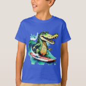 Grappig krokodil surfen T-Shirt (Voorkant)