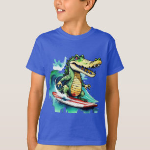 Grappig krokodil surfen T-Shirt