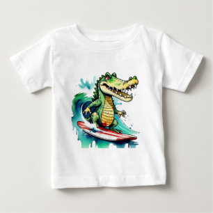 Grappig krokodil surfen T-Shirt