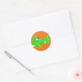 Grappig krokodillenschilderij, sticker (Envelop)
