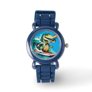 Grappig krokodillensurfen horloge