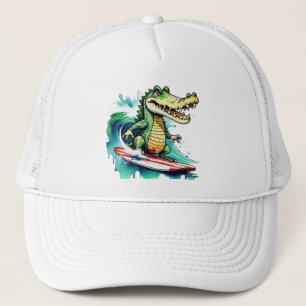 Grappig krokodillensurfen trucker pet