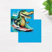 Grappig krokodillensurfen vierkante visitekaartjes (Bureau)