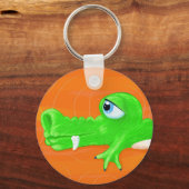 Grappig krokodilschilderij, sleutelhanger (Voorkant)