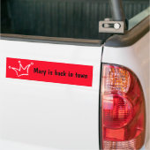 Grappig kroonwit + je rug. en tekst bumpersticker (Op Truck)