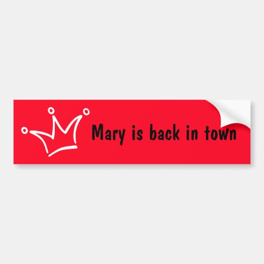 Grappig kroonwit + je rug. en tekst bumpersticker (Voorkant)