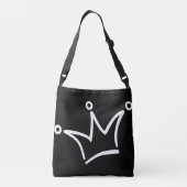 Grappig kroonwit + je rug. en tekst crossbody tas (Achterkant)