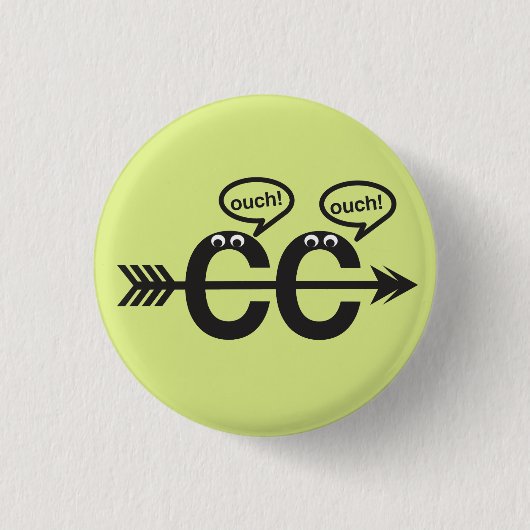 Grappig kruisland loopt © Ouch! Button (Voorkant)