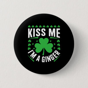 Grappig Kus Me Ik ben een Ginger Ierse familie St Ronde Button 5,7 Cm