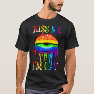 Grappig kus me Ik ben homoseksueel lesbische citaa T-shirt