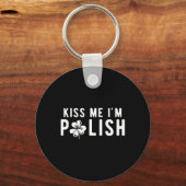 Grappig Kus Me Ik ben Poolse St. Patrick's Day Sleutelhanger (Voorkant)