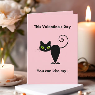 Grappig kus mijn zwarte kat Valentijn Feestdagen Kaart