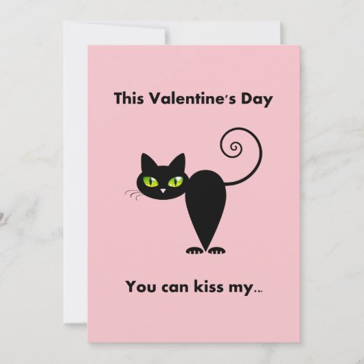 Grappig kus mijn zwarte kat Valentijn Feestdagenkaart (Voorkant)