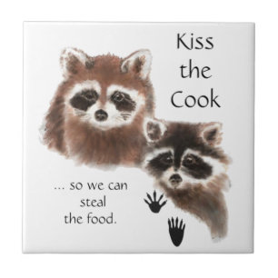 Grappig, Kus the Cook, Raccoons, Steal the Food Tegeltje