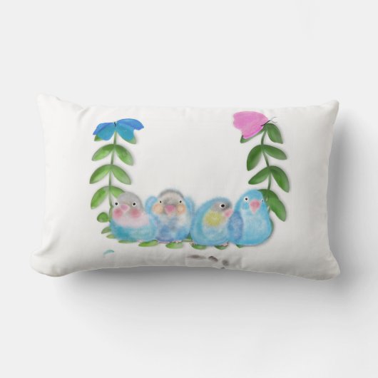 Grappig kussen voor thuis, liefdesvogels (Voorkant)