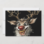 Grappig Kwaad Naughty Reindeer Wicked Merry Christ Feestdagenkaart (Achterkant)