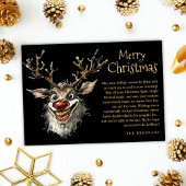 Grappig Kwaad Naughty Reindeer Wicked Merry Christ Feestdagenkaart