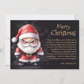 Grappig Kwaad Naughty Santa Wicked Vrolijk Kerstfe Feestdagenkaart (Voorkant)