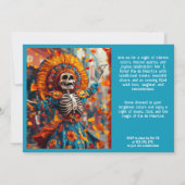 💀 Grappig La Calavera in bloemrijke jurk Kaart (Achterkant)