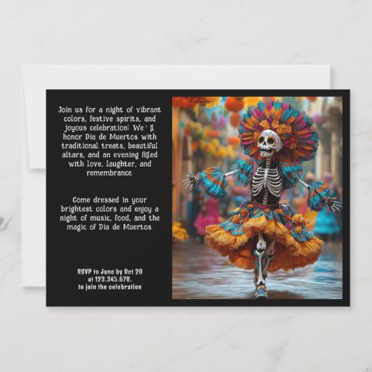 💀 Grappig La Calavera in pet met bloemetjes Kaart (Achterkant)