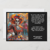 💀 Grappig La Calavera in pet met bloemetjes Kaart (Achterkant)