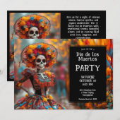 💀 Grappig La Calavera in pet met bloemetjes Kaart (Voorkant / Achterkant)