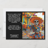 💀 Grappig La Calavera in pet met bloemetjes Kaart (Achterkant)