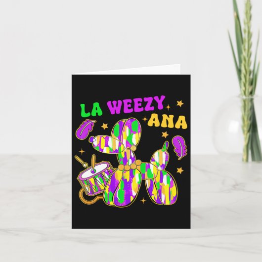 Grappig La Weezy Ana Mardi Gras Carnaval Cake Walk Kaart (Voorkant)